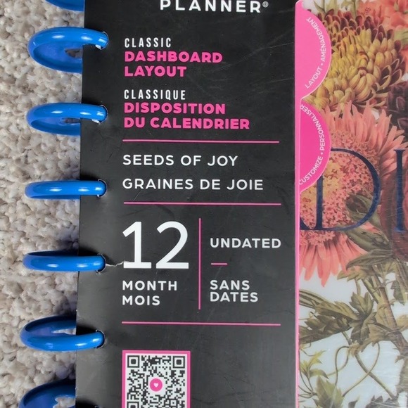 Happy Planner Classic Dashboard‎ Layout 12 Month Undated Seeds of Joy New - Picture 5 of 6